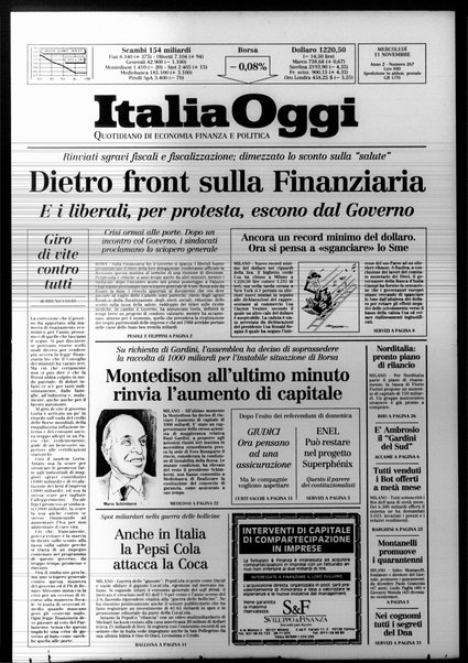 Italia oggi : quotidiano di economia finanza e politica